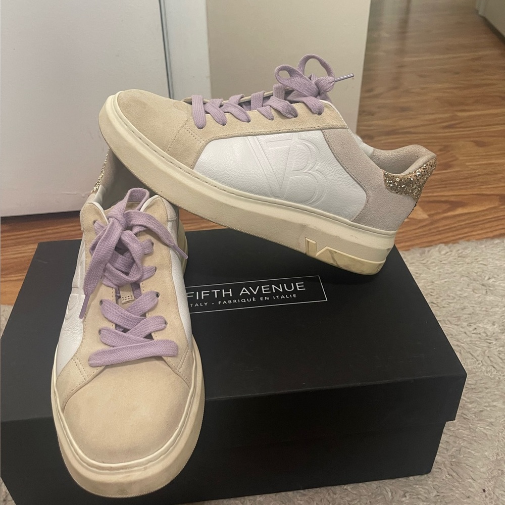 Veronica Beard colorblock leather sneakers size 7